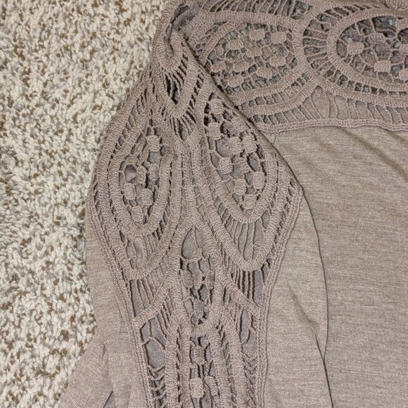 KORI slouchy long sleeve top‎ with lace yolk NWT Size L - Picture 2 of 2